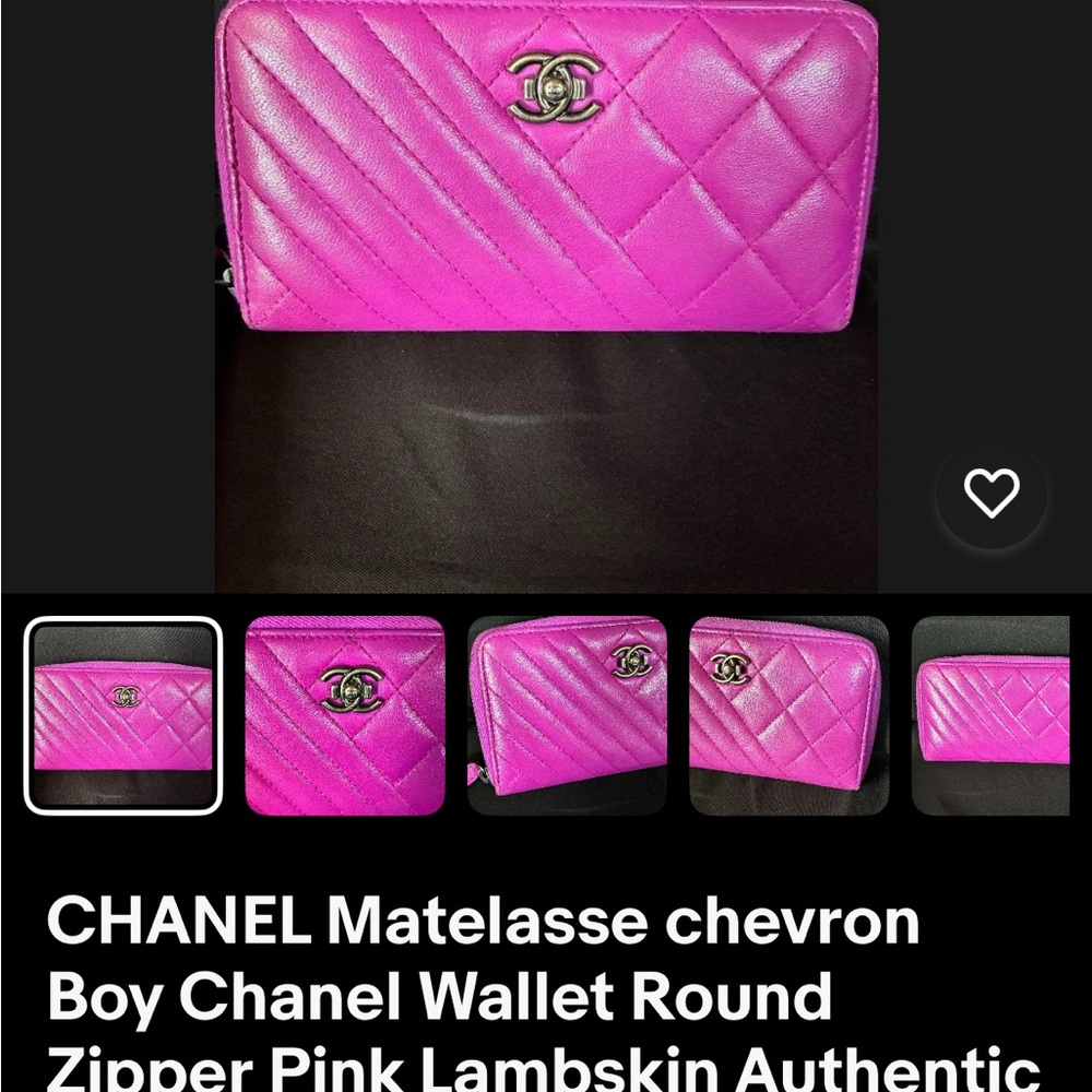 CHANEL SOLD 🔥 Matelasse
Boy Chanel Wallet Round
Zipper hot Pink Lambskin , - Picture 3 of 16